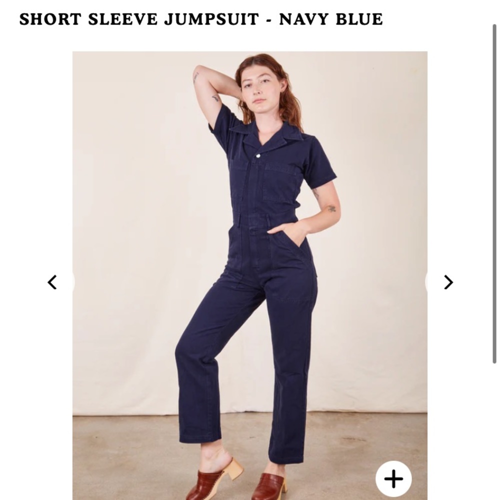 Big Bud Press Navy Blue Short Sleeve Jumpsuit Medium